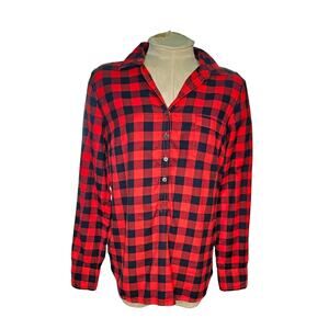 J. Crew pullover red plaid women's shirt small